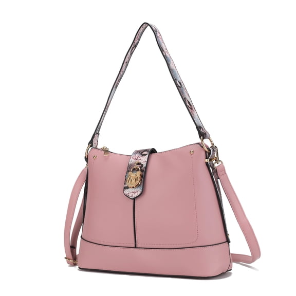 MKF Collection Ezra Crossbody Bag for women, Vegan Leather Shoulder bag Pink handbags Purses by Mia K