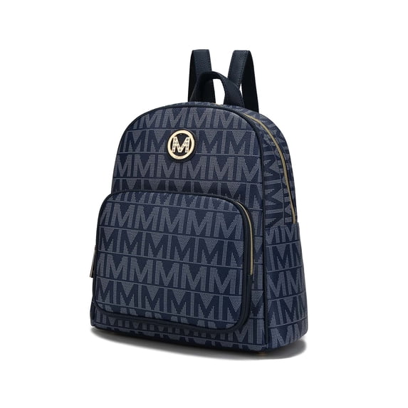 MKF Collection Fanny Women's Backpack, Signature Vegan Leather Daypack Bag Travel Bag by Mia K. -Navy