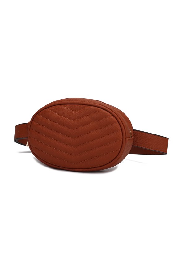Fatima Quilted Chevron Women’s Belt Handbag by Mia K.