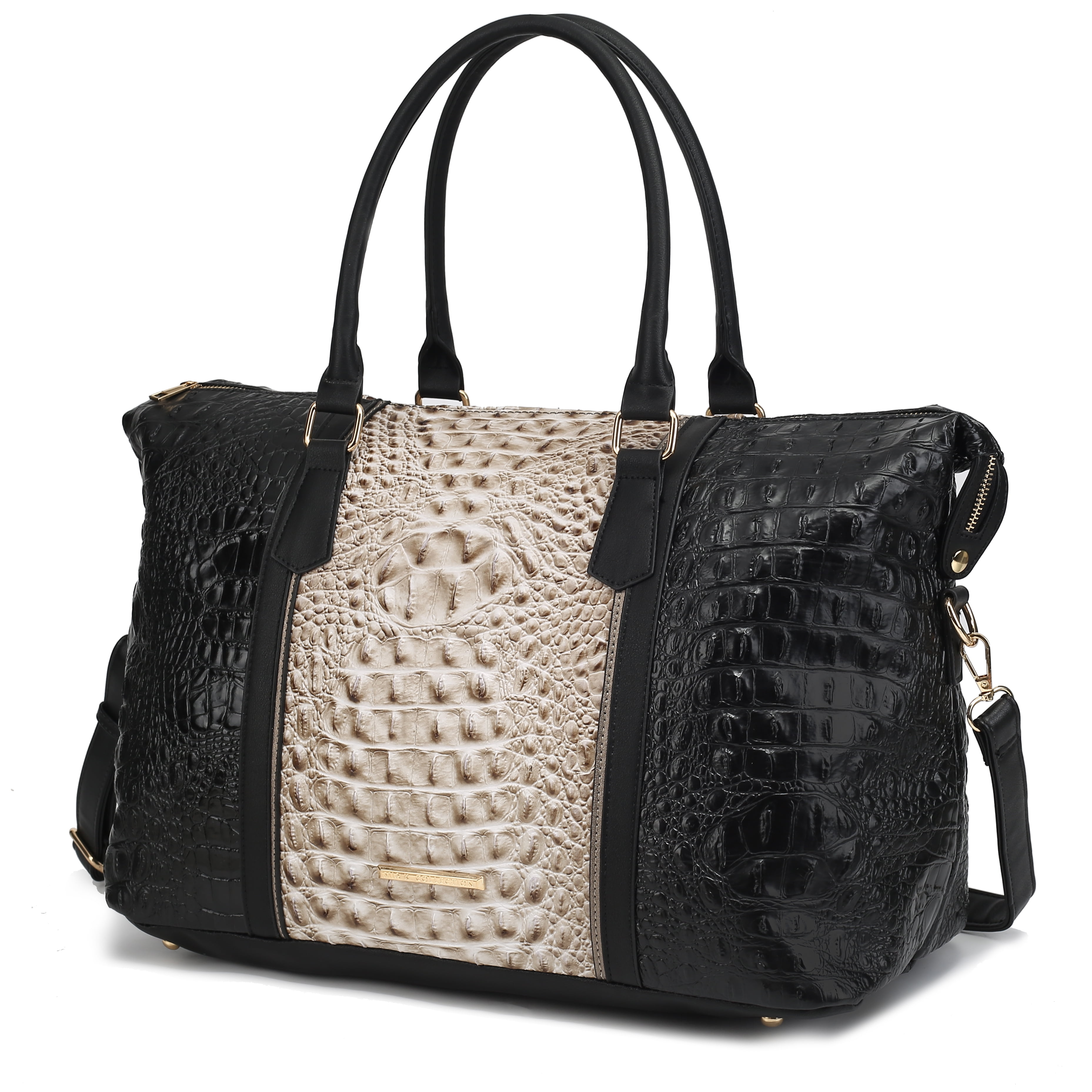 MKF Collection Faux CrocodileEmbossed Vegan Leather Duffel Bag for