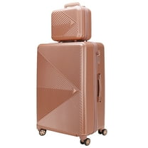 MKF Collection Felicity Carry-On Luggage Hardside, Luxurious Travel Suitcase by Mia K - Rose Gold