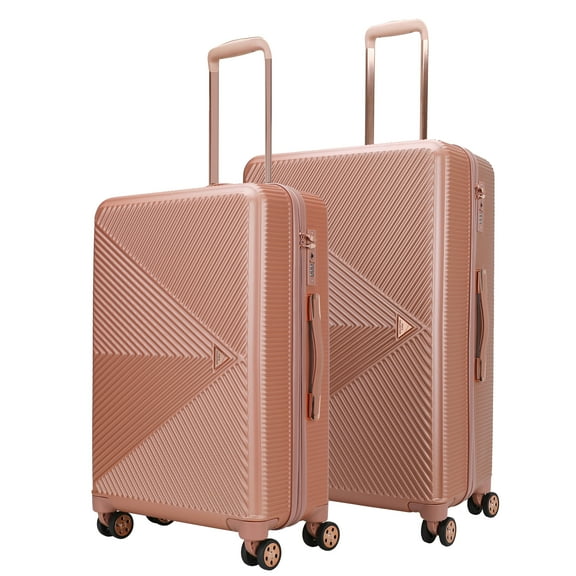 MKF Collection Felicity Extra Large & Large Hardside Luggage 2 pcs, Luxurious Travel Suitcase by Mia K - Rose Gold