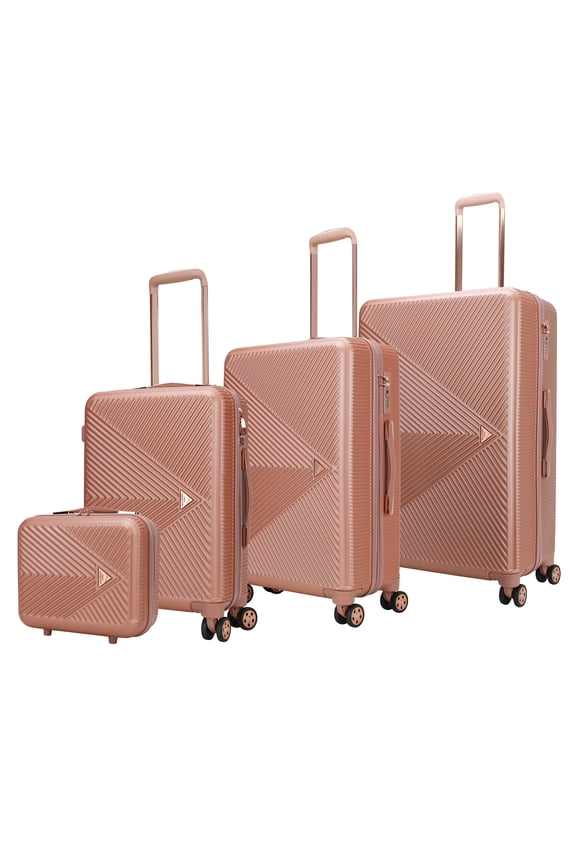 Felicity Travel Luggage 4 pcs set, Luxurious Lightweight Suitcase by Mia K - Rose Gold