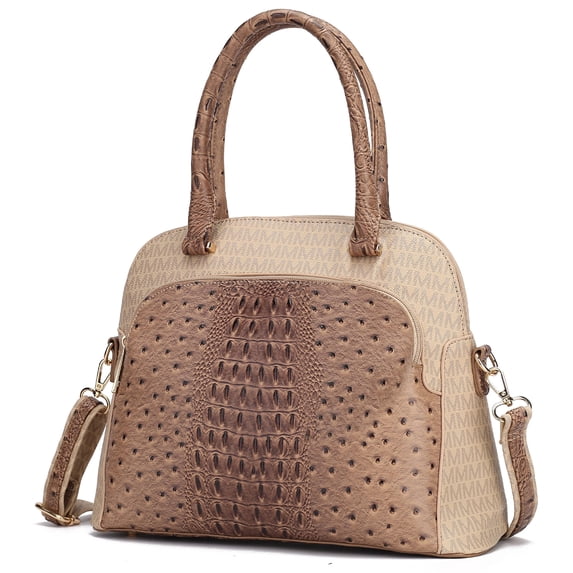 MKF Collection Fiona Crocodile Women Tote Bag, Handbag Purse by Mia K - Beige