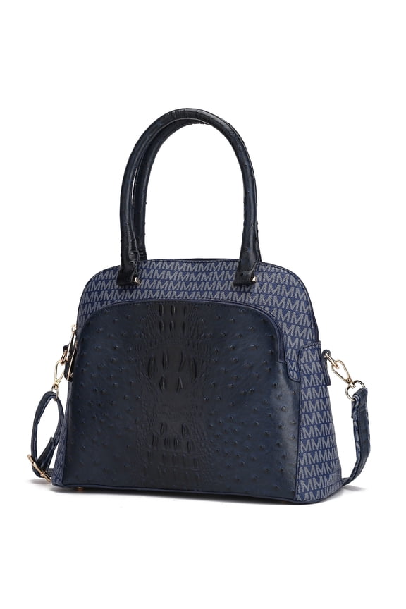Fiona Crocodile Women Tote Bag, Handbag Purse by Mia K - Navy Blue