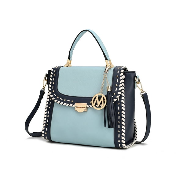 MKF Collection Flora Vegan Leather Women's Satchel Bag, Designer Top-Handle Purse Handbag by Mia K - Baby Blue