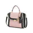 thumbnail image 1 of MKF Collection Flora Vegan Leather Women's Satchel Bag, Designer Top-Handle Purse Handbag by Mia K - Blush, 1 of 9