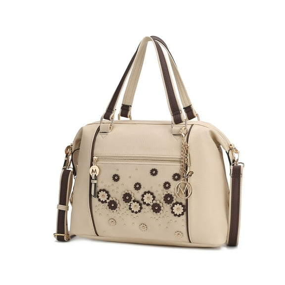 MKF Collection Large Francis Tote Bag for women, Vegan Leather Shoulder bag Beige handbags Purses by Mia K