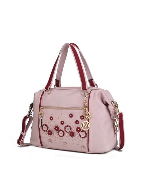 Large Francis Tote Bag for women, Vegan Leather Shoulder bag Pink handbags Purses by Mia K