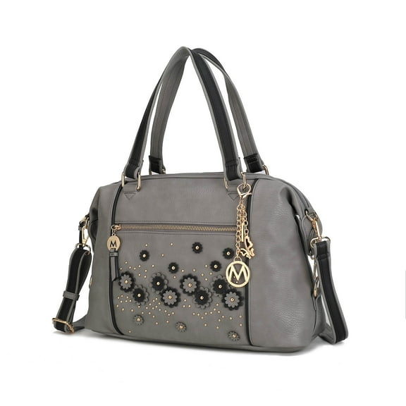 MKF Collection Large Francis Tote Bag for women, Vegan Leather Shoulder bag Dark Grey handbags Purses by Mia K