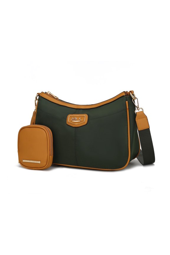 Freya Vegan Leather Women's Crossbody Bag, Sleek Purse Handbag by Mia K - Olive Mustard