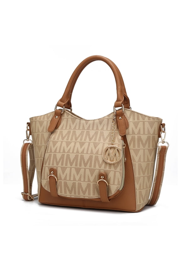 Fula Tote Bag for Women, Vegan Leather Top-Handle Shoulder Bag Crossbody Bag Handbag Purse By Mia K- Beige