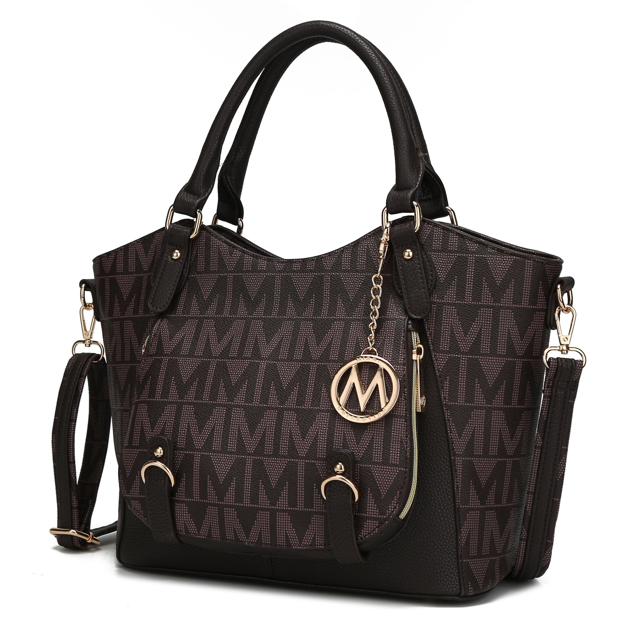 MKF Collection Fula Tote Bag for Women, Vegan Leather Top-Handle Shoulder Bag Crossbody Bag Handbag Purse By Mia K- Chocolate