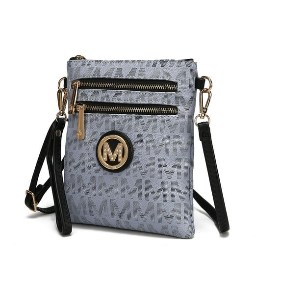 MKF Collection Gaia Crossbody Bag, Signature Vegan Leather Shoulder Bag Handbag by Mia K - Gray