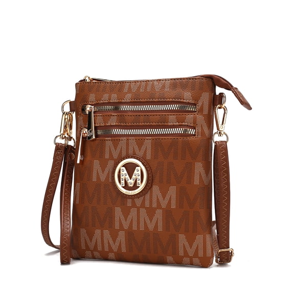 MKF Collection Gaia Crossbody Bag, Signature Vegan Leather Shoulder Bag Handbag by Mia K - Tan