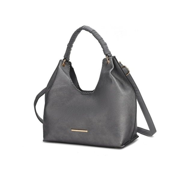 MKF Collection Gara Women’s Shoulder Bag, Vegan Leather Crossbody Bag Handbag Purse by Mia K - Pewter