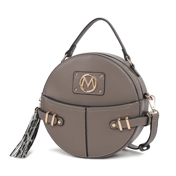MKF Collection Gayle Crossbody Bag Stylish Vegan Leather Women’s Handbag Purse by Mia K- Gray