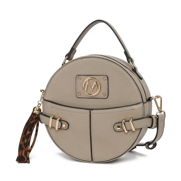 MKF Collection Gayle Crossbody Bag Stylish Vegan Leather Women’s Handbag Purse by Mia K- Taupe