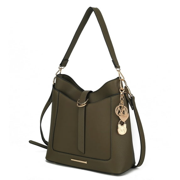 MKF Collection Geneva Shoulder Bag Stylish Vegan Leather Women’s Handbag, Crossbody Bag, and Purse by Mia K.-Olive