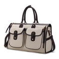 thumbnail image 1 of MKF Collection Genevieve Color Block Vegan Leather Women's Wine Duffel Bag by Mia K - Beige, 1 of 10