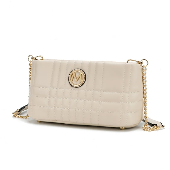 MKF Collection Giada Vegan Leather Women's Shoulder Bag, Elegant Crossbody Purse Handbag by Mia K - Beige