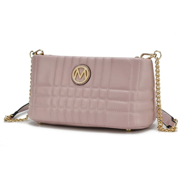 MKF Collection Giada Vegan Leather Women's Shoulder Bag, Elegant Crossbody Purse Handbag by Mia K - Pink