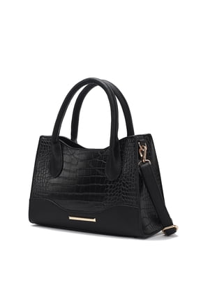 Gili Women's Crocodile Embossed Vegan Leather Tote Bag Purse by Mia K - Black