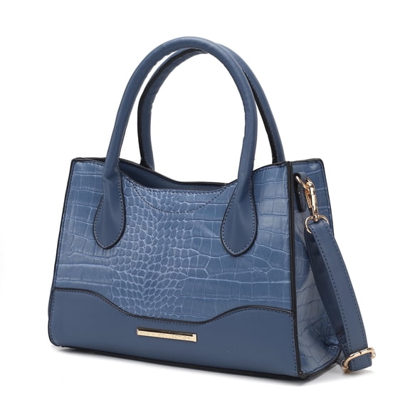 MKF Collection Gili Women's Crocodile Embossed Vegan Leather Tote Bag Purse by Mia K - Denim