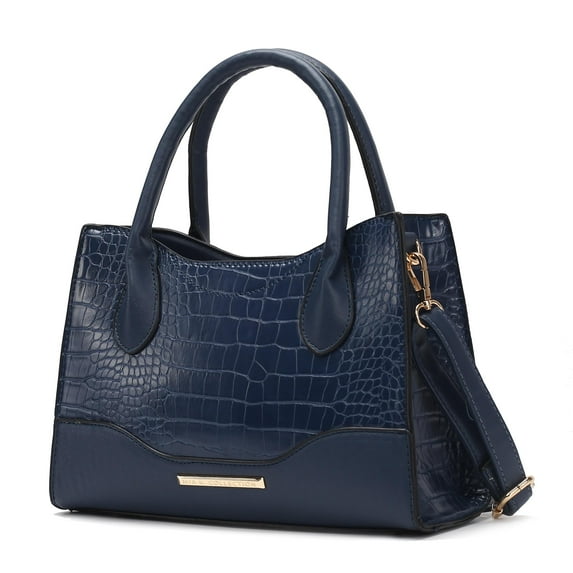 MKF Collection Gili Women's Crocodile Embossed Vegan Leather Tote Bag Purse by Mia K - Navy