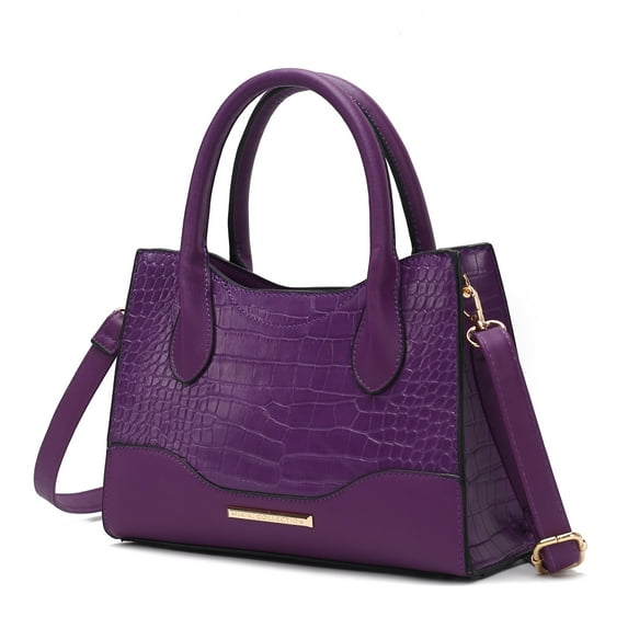 MKF Collection Gili Women's Crocodile Embossed Vegan Leather Tote Bag Purse by Mia K - Purple