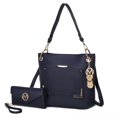 thumbnail image 1 of MKF Collection Grace Vegan Leather Women's Shoulder Bag, Modern Tote Purse Handbag & Wristlet Wallet 2 pcs by Mia K - Navy, 1 of 10