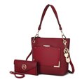 thumbnail image 1 of MKF Collection Grace Vegan Leather Women's Shoulder Bag, Modern Tote Purse Handbag & Wristlet Wallet 2 pcs by Mia K - Red, 1 of 10