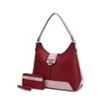 thumbnail image 1 of MKF Collection Graciela Women's Hobo Bag & Wallet, Vegan Leather Shoulder Bag 2pcs Set Handbag by Mia K. - Burgundy Blush, 1 of 7