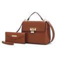 thumbnail image 1 of MKF Collection Hadley Vegan Leather Women's Satchel & Wristlet Wallet, Stylish Top-handle Purse Handbag 2 pcs by Mia K - Brown, 1 of 11