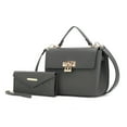 thumbnail image 1 of MKF Collection Hadley Vegan Leather Women's Satchel & Wristlet Wallet, Stylish Top-handle Purse Handbag 2 pcs by Mia K - Charcoal Gray, 1 of 11