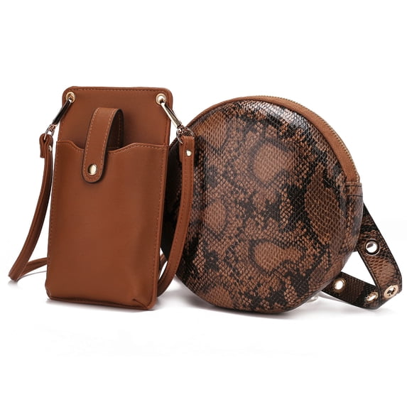 MKF Collection Hailey Women Smartphone Convertible Crossbody Bag by Mia K - Cognac Brown