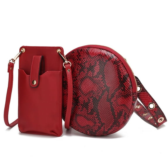 MKF Collection Hailey Women Smartphone Convertible Crossbody Bag by Mia K - Wine Red