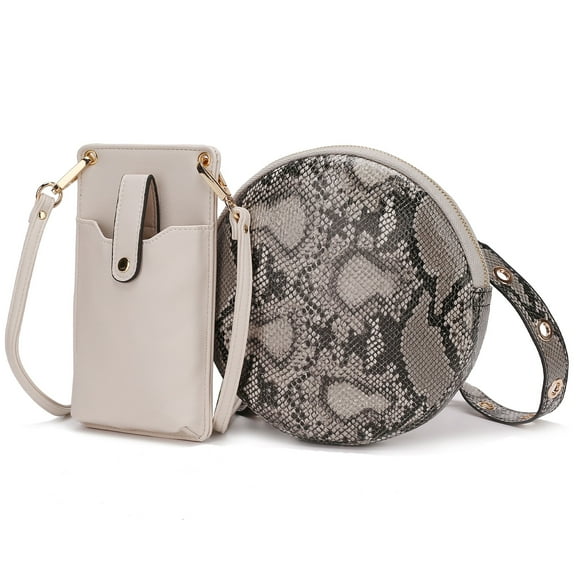 MKF Collection Hailey Women Smartphone Convertible Crossbody Bag by Mia K - Light Gray