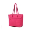 thumbnail image 1 of MKF Collection Hallie Women’s Tote Bag, Solid Quilted Cotton Shoulder Handbag by Mia K - Fuchsia, 1 of 7