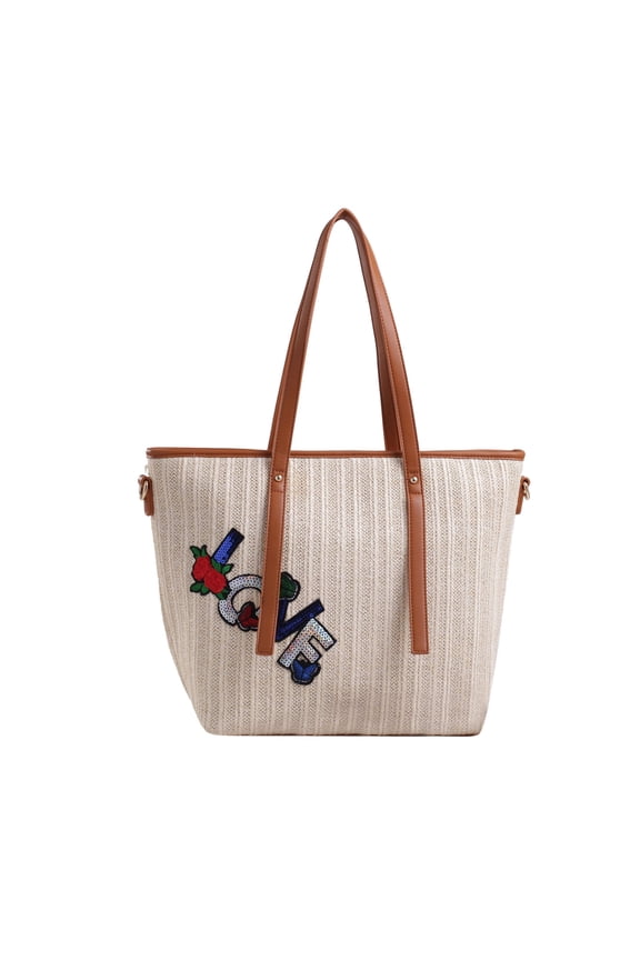 Hampton Tote Bag Woven Beach Large Shoulder Bag by Mia K