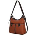 thumbnail image 1 of MKF Collection Harper Vegan Color Block Leather Women Shoulder Bag by Mia K - Cognac Chocolate, 1 of 7