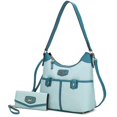 thumbnail image 1 of MKF Collection Harper Women Nylon Hobo Shoulder Handbag with Matching Wallet Bag by Mia K - Baby Blue, 1 of 10