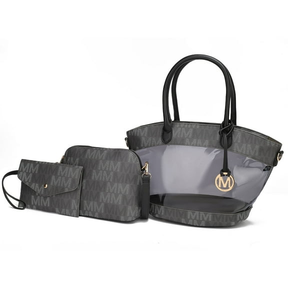 MKF Collection Hattie 3-in-1 Women Tote Bag M Signature Handbag Purse by Mia K - Dark Gray