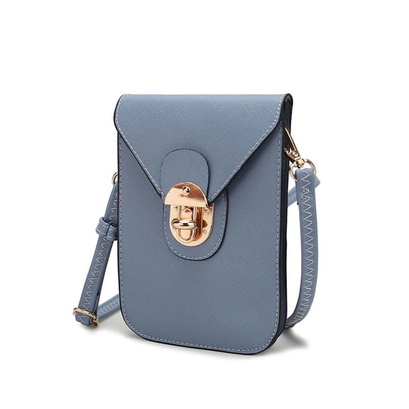 MKF Collection Havana Women's Smartphone Crossbody Bag, Vegan Leather Shoulder Bag Handbag by Mia K - Denim