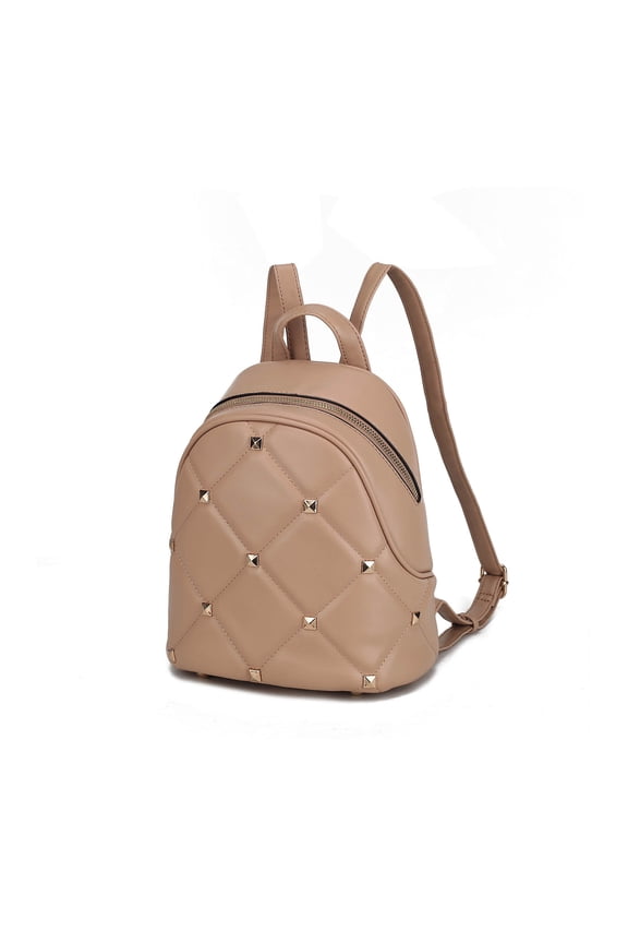 Hayden Quilted Vegan Leather with Studs Womens Backpack by Mia K