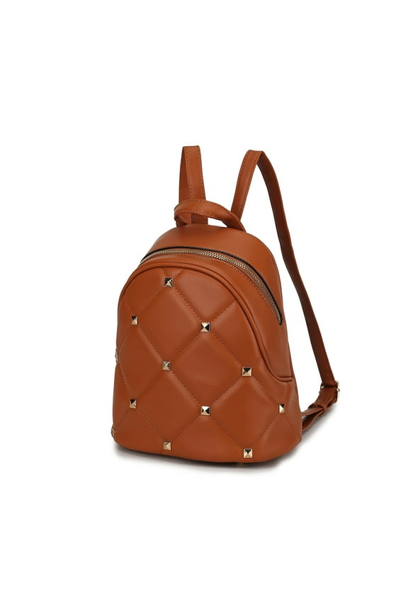 Hayden Quilted Vegan Leather with Studs Womens Backpack by Mia K