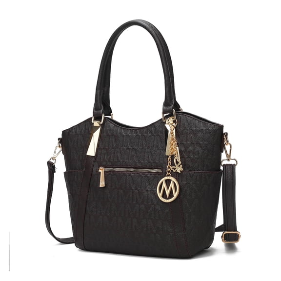 MKF Collection Hazel Vegan Leather Women's Tote Bag, Functional Shoulder Purse Handbag by Mia K - Chocolate