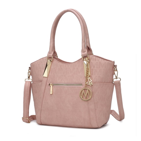 MKF Collection Hazel Vegan Leather Women's Tote Bag, Functional Shoulder Purse Handbag by Mia K - Rose Pink
