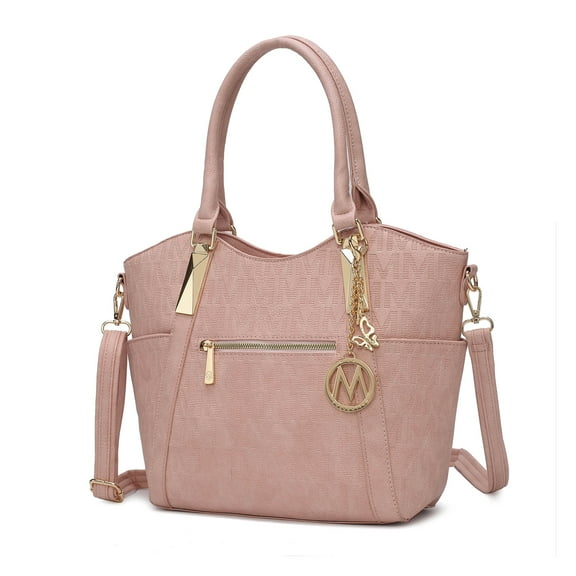 MKF Collection Hazel Vegan Leather Women's Tote Bag, Functional Shoulder Purse Handbag by Mia K - Rose Pink