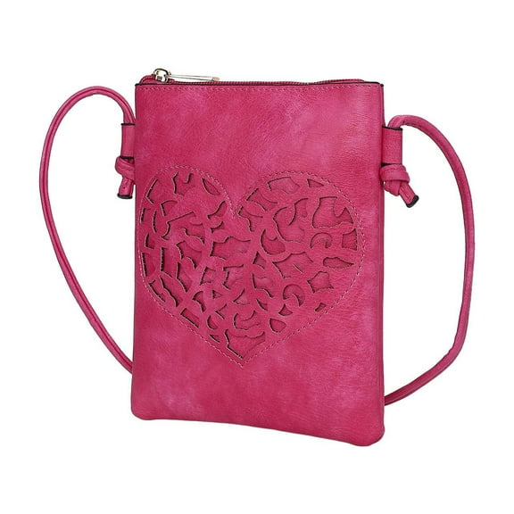 MKF Collection Heartly Crossbody Bag, Vegan Leather Shoulder Bag Handbag Purse by Mia K